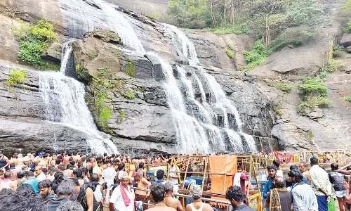 தொடர் விடுமுறை: குற்றாலத்தில் குவிந்த சுற்றுலாப் பயணிகள்